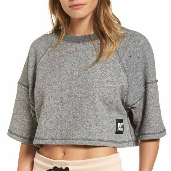 IVY PARK Tops - Ivy Park Raw Edge Sweater Crop Top